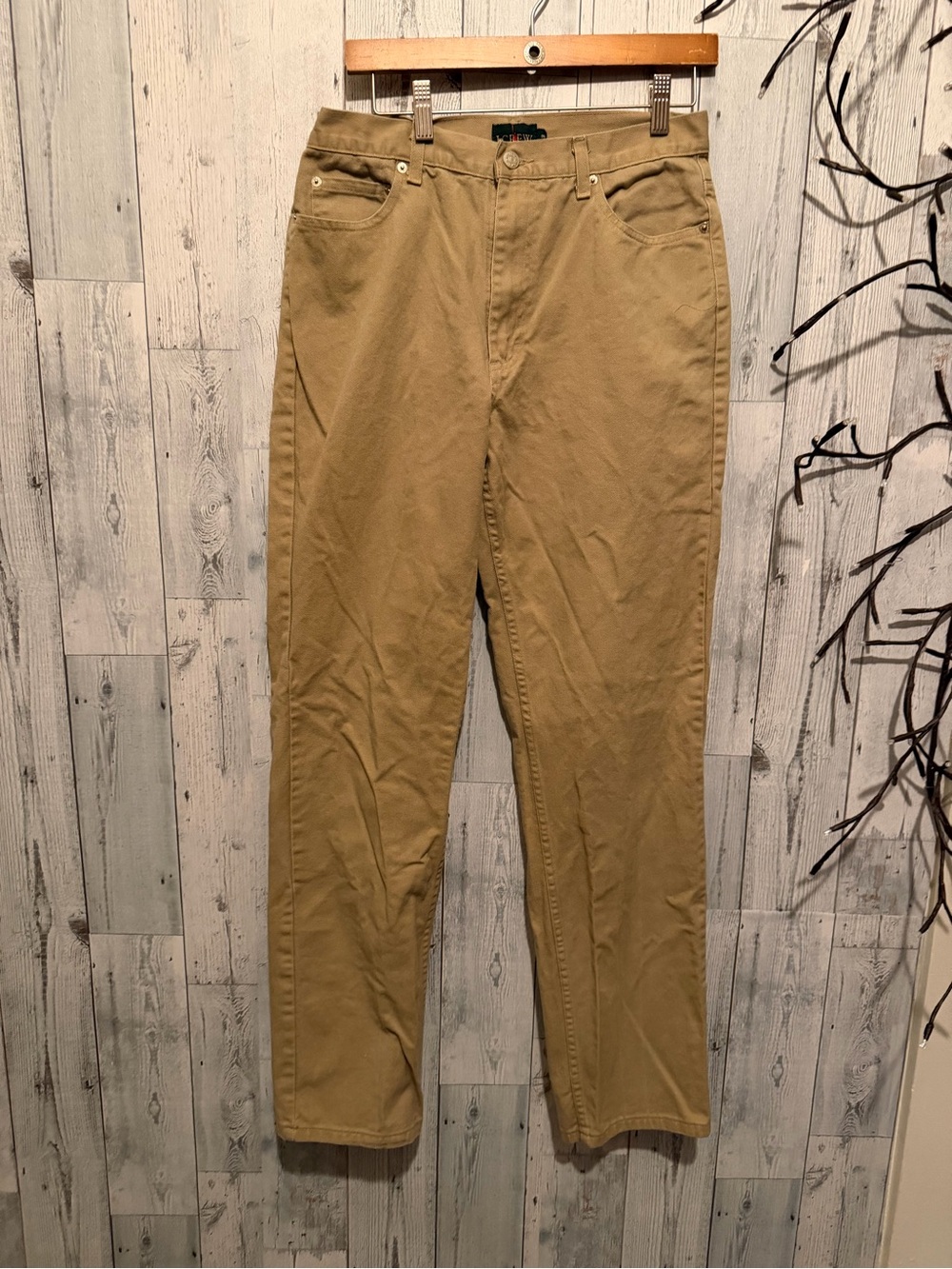 J. Crew Men's Tan Straight-Leg Denim Jeans
